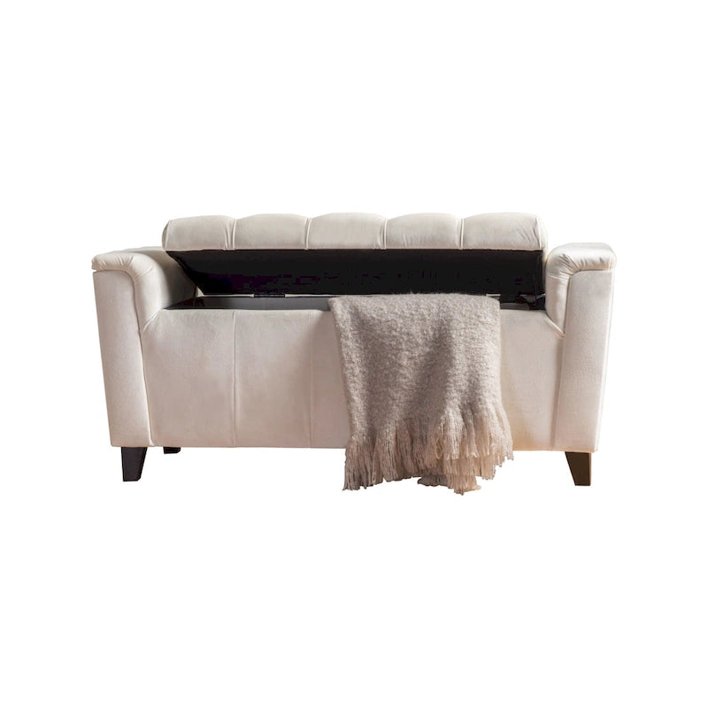 Pouf de rangement polyvalent avec siège rembourré