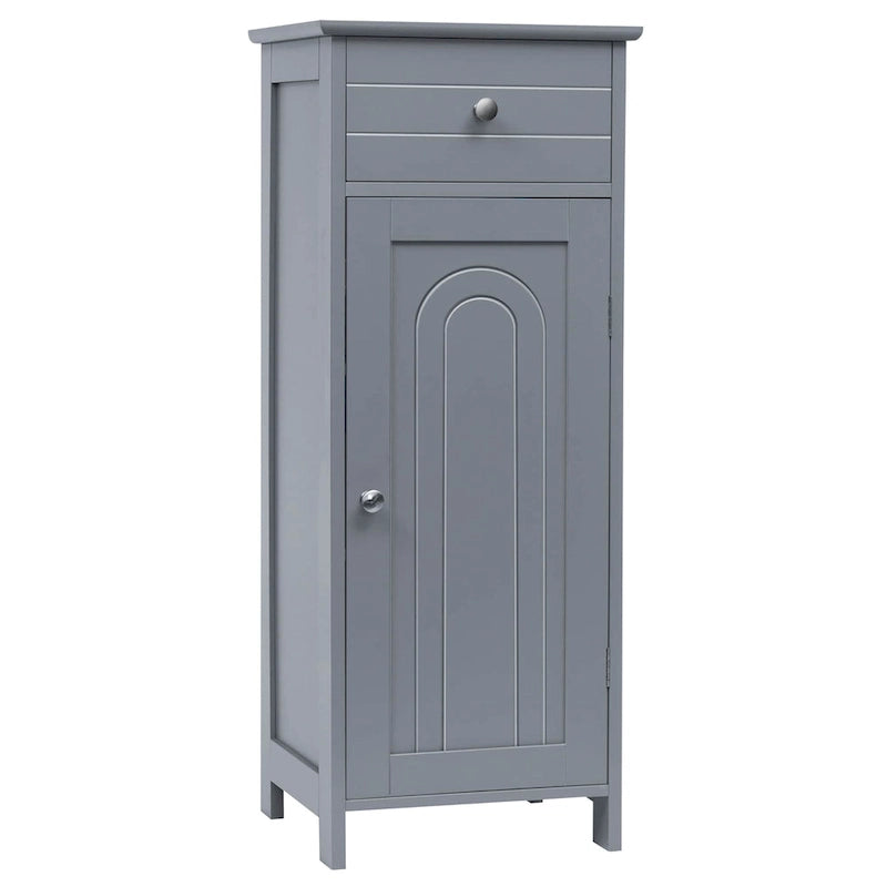 Meuble de salle de bain en MDF noir P2, 1 tiroir, 1 porte, étagère réglable, anti-basculement