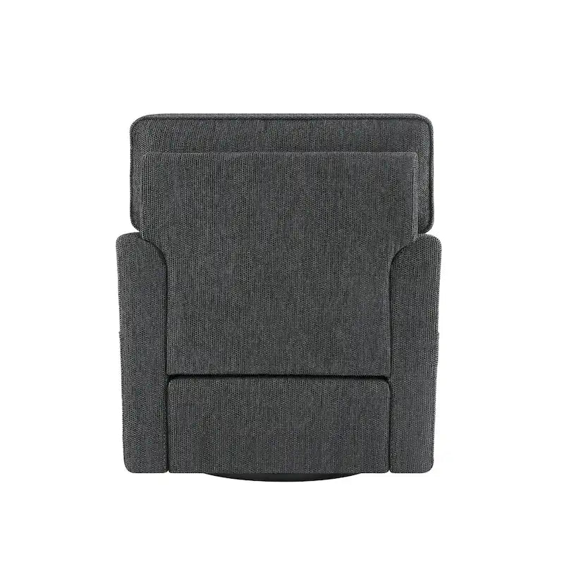Fauteuil d'appoint baril en chenille grise, pivotant à 360°, poches latérales, accoudoirs arrondis ergonomiques