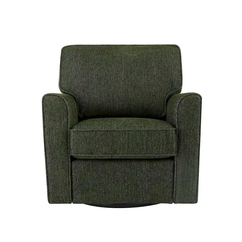 Fauteuil d'appoint baril en chenille grise, pivotant à 360°, poches latérales, accoudoirs arrondis ergonomiques