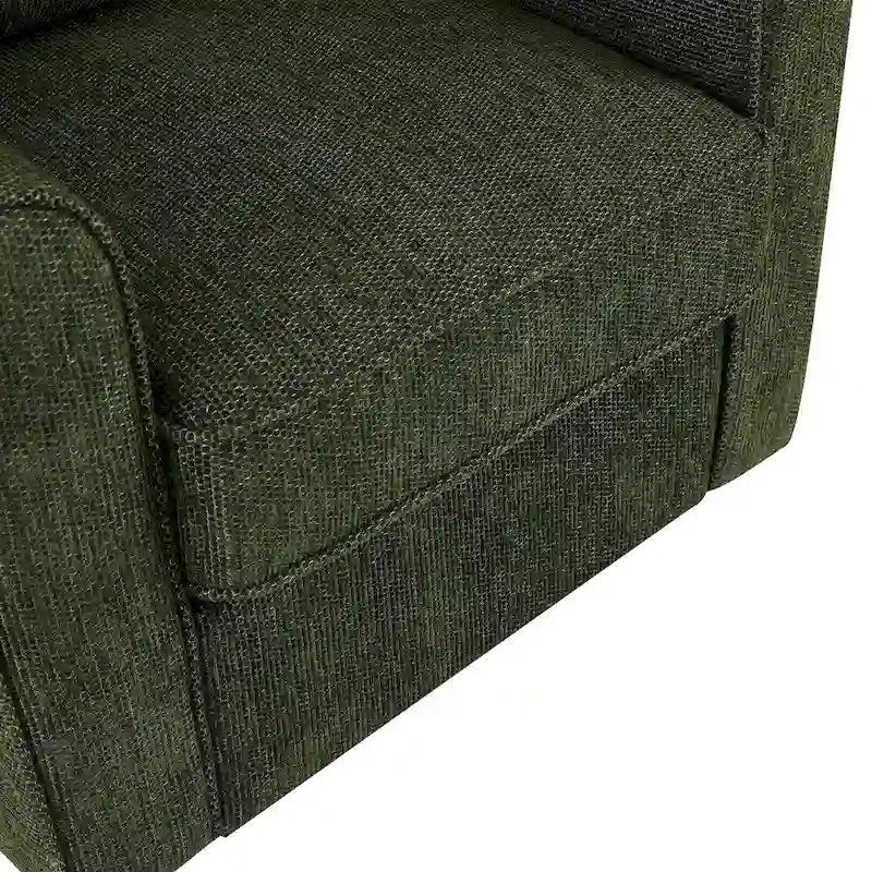 Fauteuil d'appoint baril en chenille grise, pivotant à 360°, poches latérales, accoudoirs arrondis ergonomiques