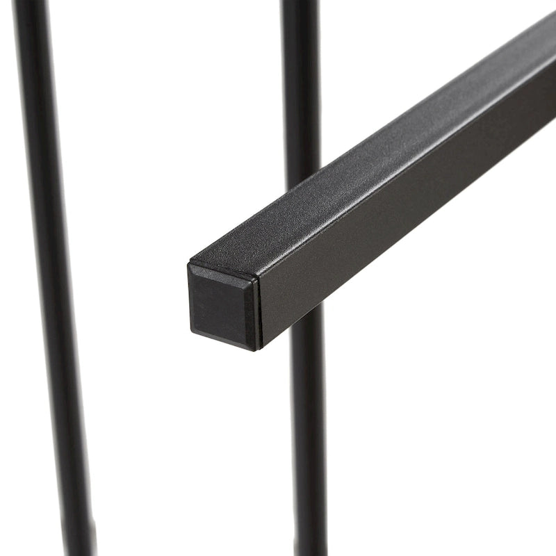 Cadre de lit plateforme en métal noir et marron avec tête et pied de lit en bois, USB, taille jumeau