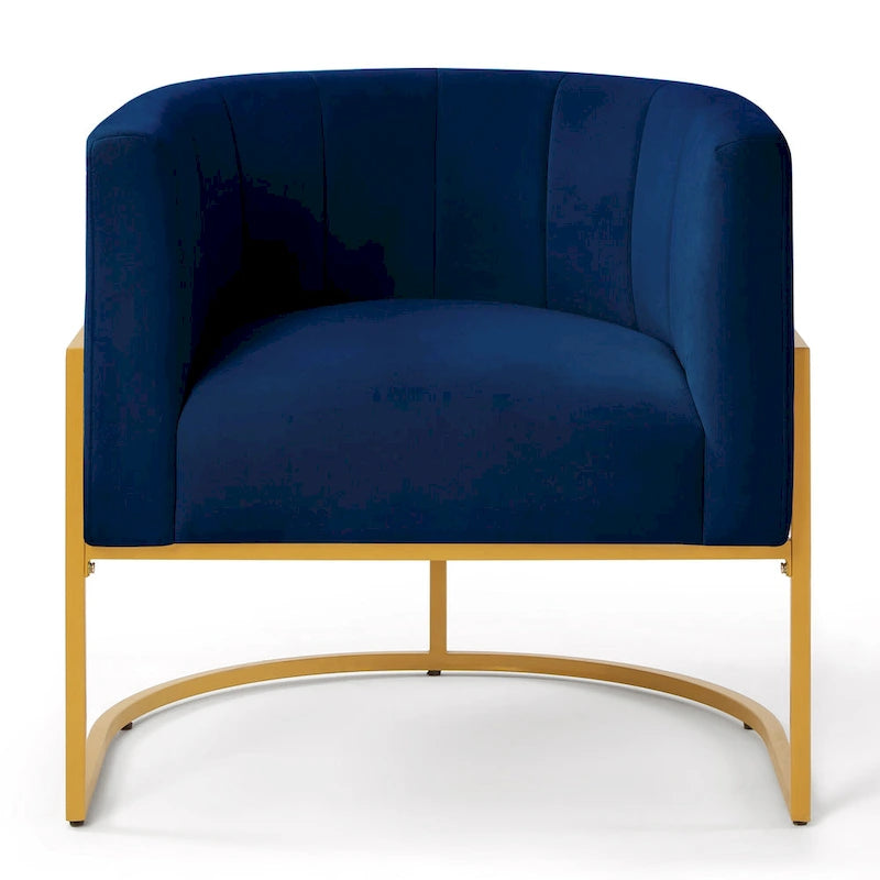 Fauteuil d'appoint en velours crème, pieds en métal noir, dossier incurvé TB117 Mousse