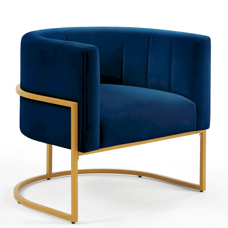Fauteuil d'appoint en velours crème, pieds en métal noir, dossier incurvé TB117 Mousse