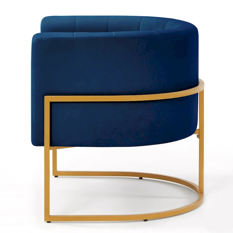 Fauteuil d'appoint en velours crème, pieds en métal noir, dossier incurvé TB117 Mousse