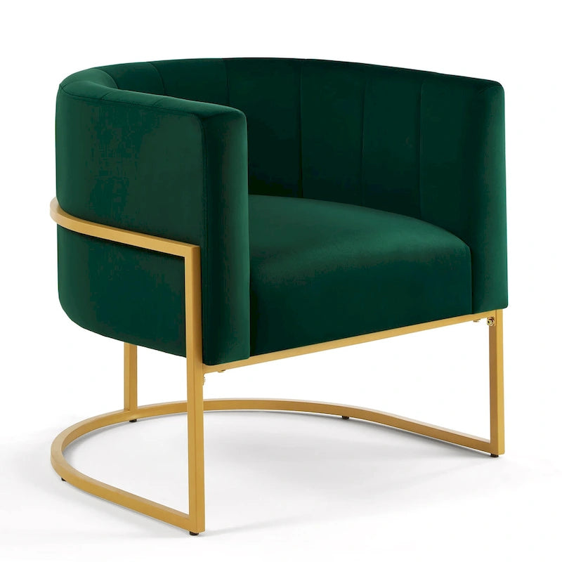 Fauteuil d'appoint en velours crème, pieds en métal noir, dossier incurvé TB117 Mousse