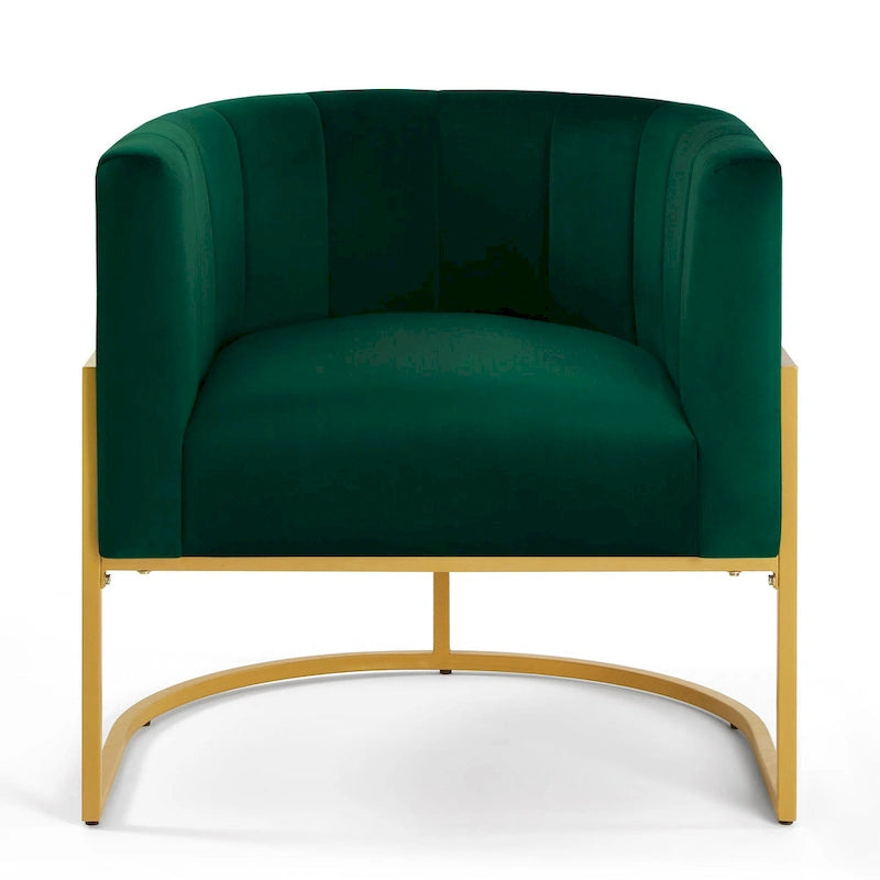 Fauteuil d'appoint en velours crème, pieds en métal noir, dossier incurvé TB117 Mousse
