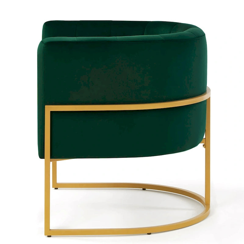 Fauteuil d'appoint en velours crème, pieds en métal noir, dossier incurvé TB117 Mousse