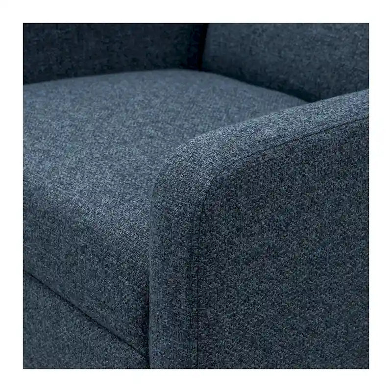 Fauteuil d'appoint moderniste minimaliste rembourré gris, ressorts sinueux, cadre en bois massif