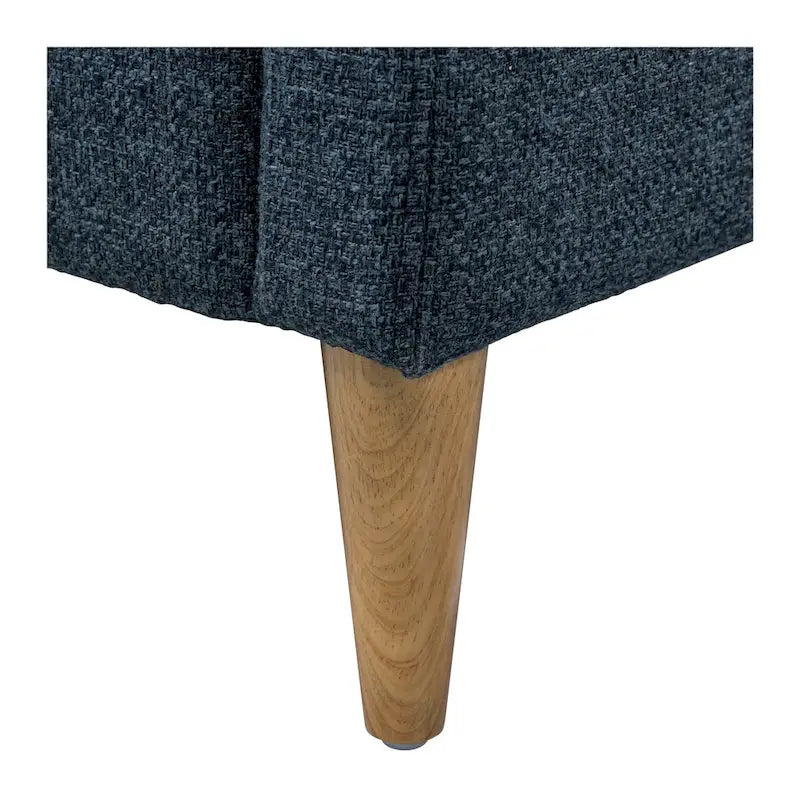Fauteuil d'appoint moderniste minimaliste rembourré gris, ressorts sinueux, cadre en bois massif