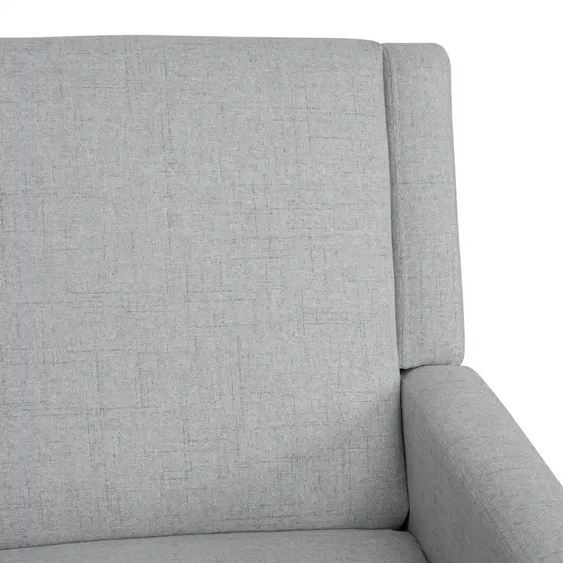 Fauteuil d'appoint moderniste minimaliste rembourré gris, ressorts sinueux, cadre en bois massif