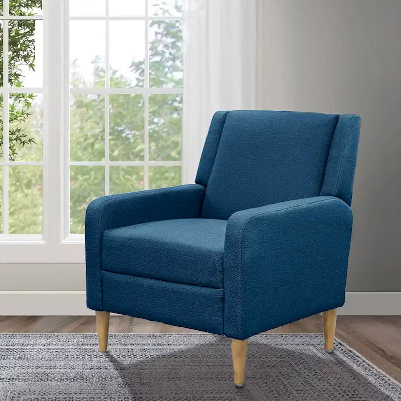 Fauteuil d'appoint moderniste minimaliste rembourré gris, ressorts sinueux, cadre en bois massif