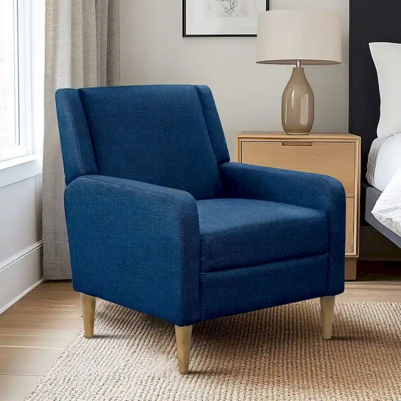 Fauteuil d'appoint moderniste minimaliste rembourré gris, ressorts sinueux, cadre en bois massif