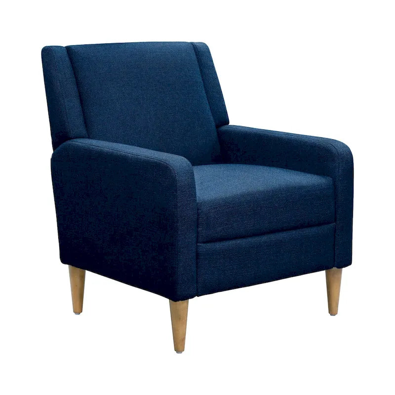 Fauteuil d'appoint moderniste minimaliste rembourré gris, ressorts sinueux, cadre en bois massif