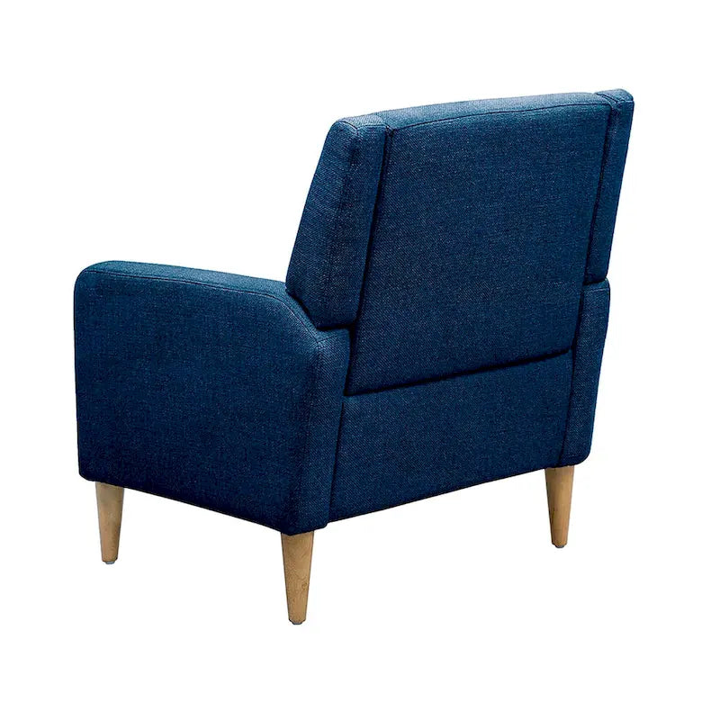 Fauteuil d'appoint moderniste minimaliste rembourré gris, ressorts sinueux, cadre en bois massif