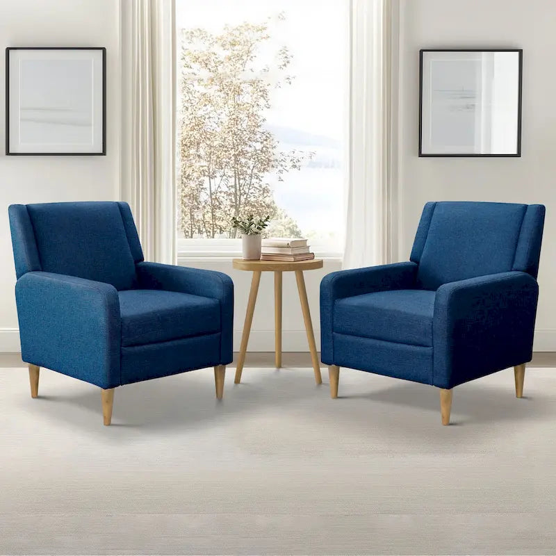 Fauteuil d'appoint moderniste minimaliste rembourré gris, ressorts sinueux, cadre en bois massif
