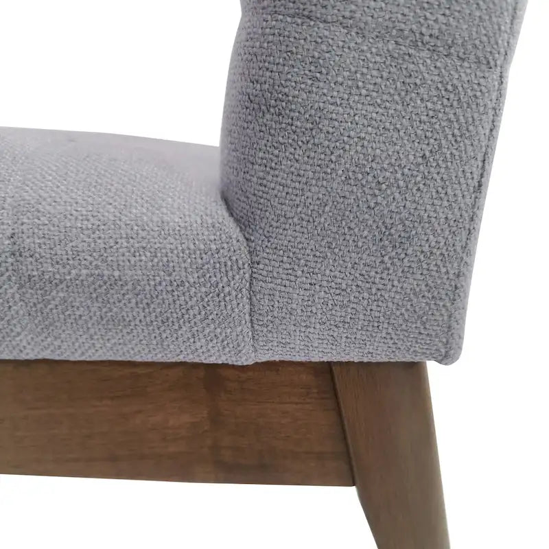 Chaise de salle à manger capitonnée à couture verticale du milieu du siècle avec pieds évasés en noyer