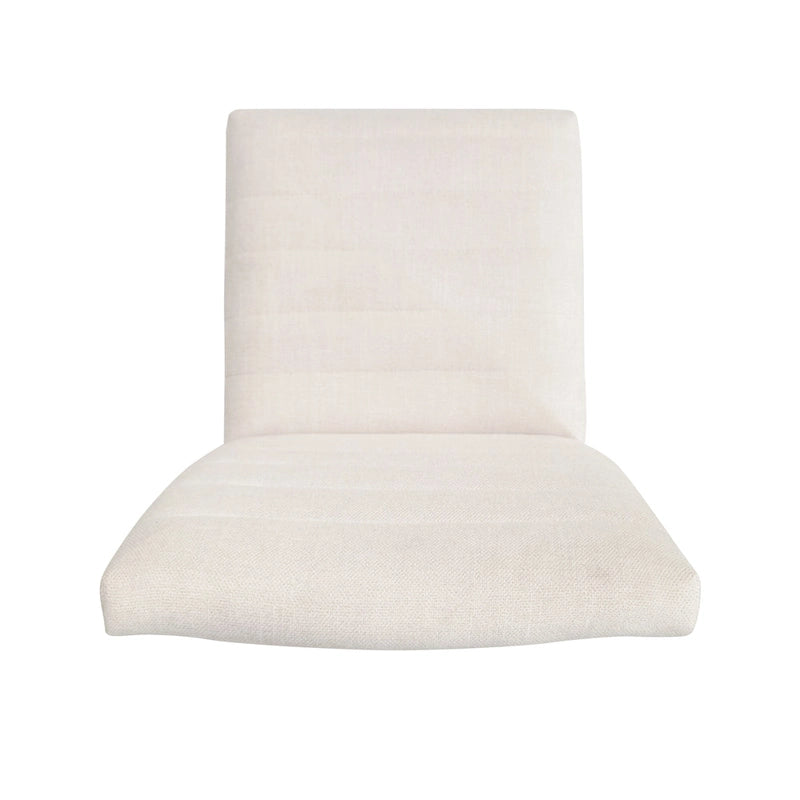 Chaise de salle à manger capitonnée à couture verticale du milieu du siècle avec pieds évasés en noyer