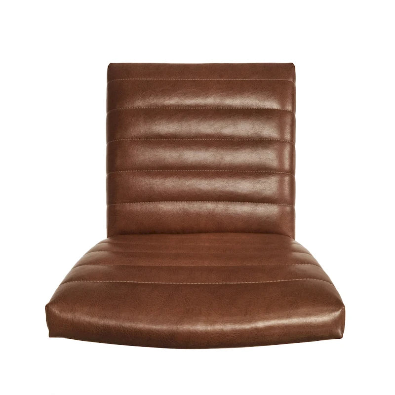 Chaise de salle à manger capitonnée à couture verticale du milieu du siècle avec pieds évasés en noyer