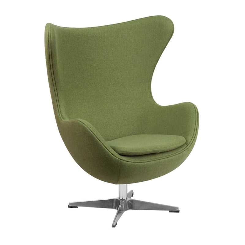Fauteuil pivotant inclinable Mid-Century en tissu de laine sarcelle, coque ABS, base chromée