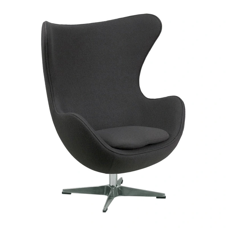 Fauteuil pivotant inclinable Mid-Century en tissu de laine sarcelle, coque ABS, base chromée