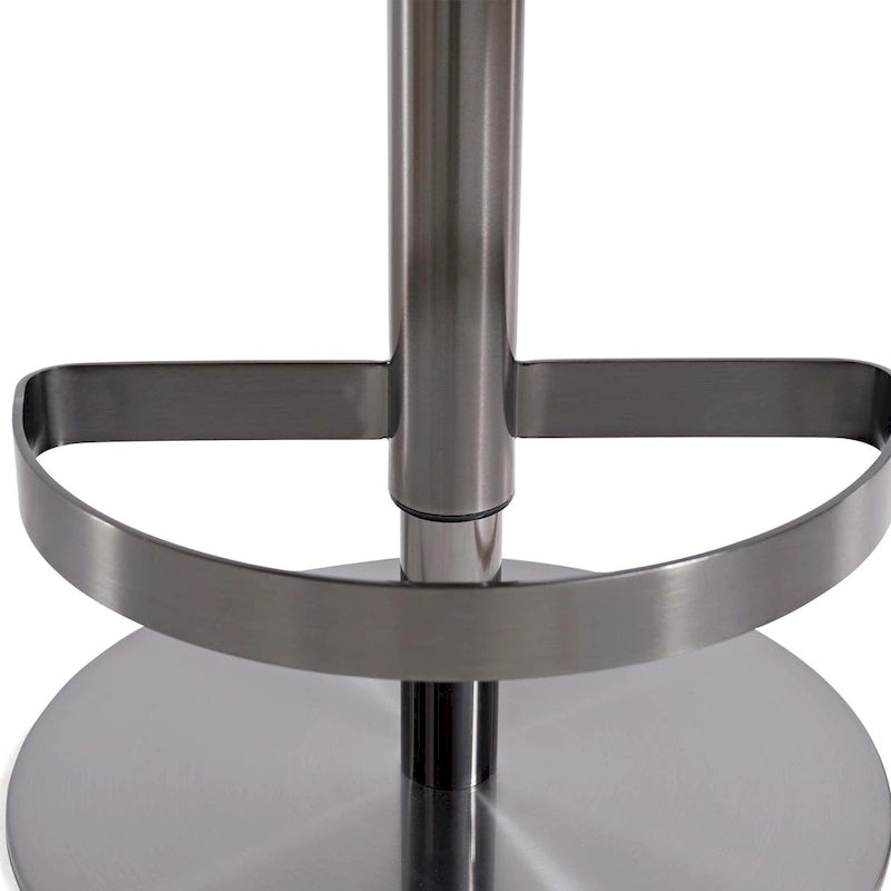 Tabouret de bar pivotant en similicuir PU kaki, hauteur réglable avec dossier capitonné