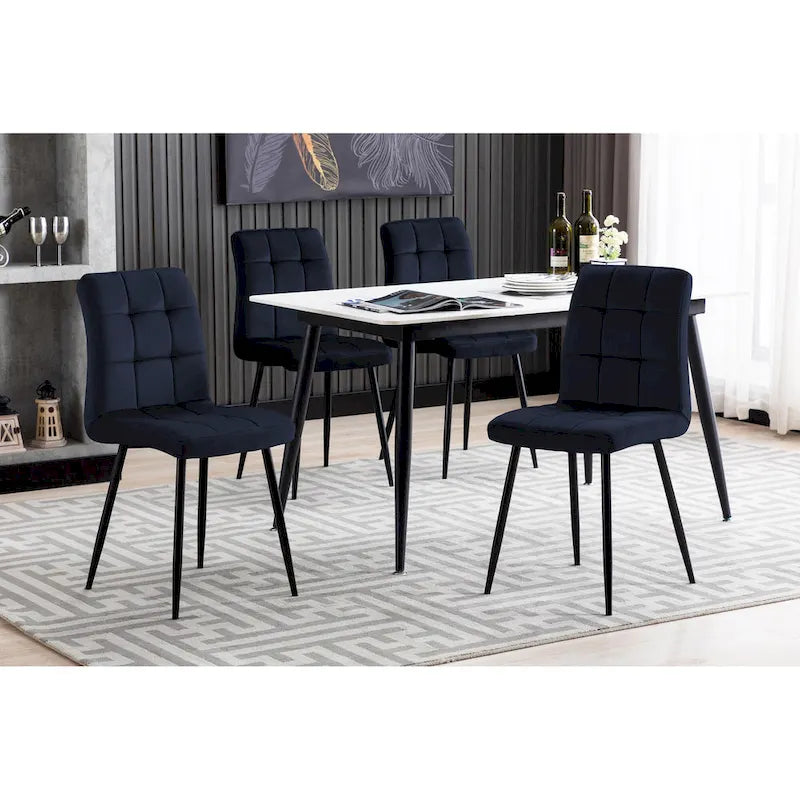 Chaise de salle à manger mi-siècle en velours rose capitonnée pieds en fer inclinés