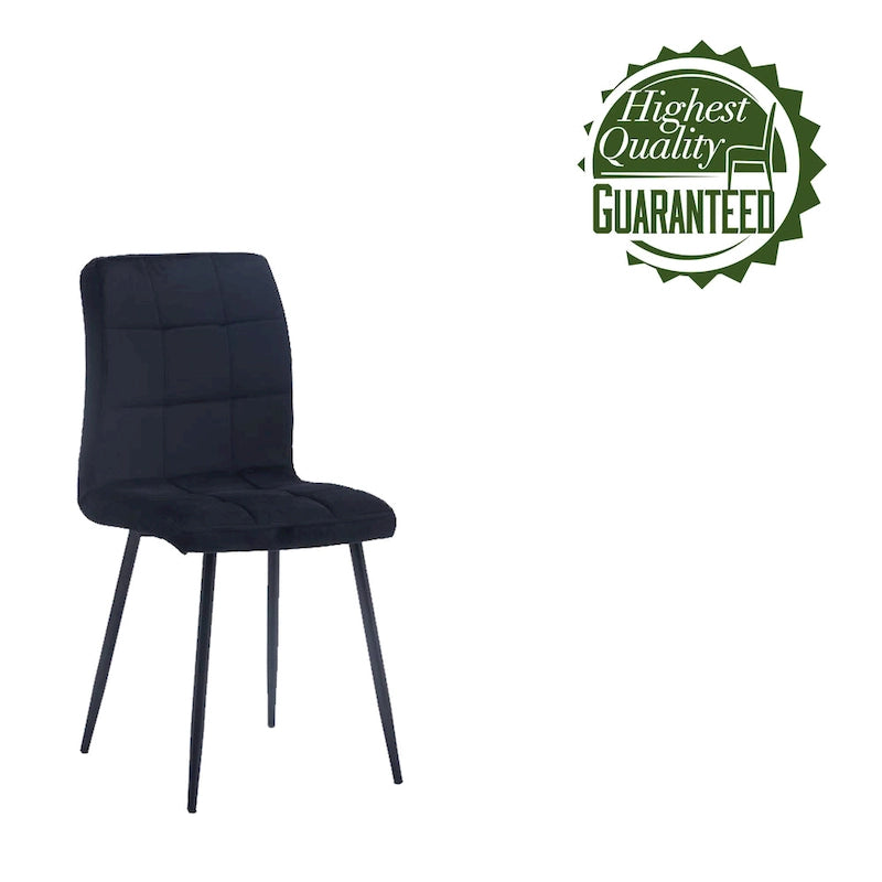 Chaise de salle à manger mi-siècle en velours rose capitonnée pieds en fer inclinés