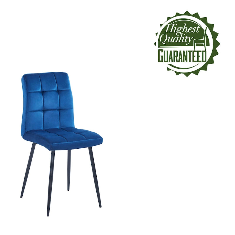 Chaise de salle à manger mi-siècle en velours rose capitonnée pieds en fer inclinés