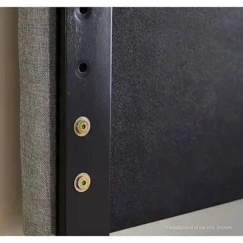 Tête de lit Queen en bois d'hévéa noir, motif canne de fenêtre, hauteur réglable 3 positions