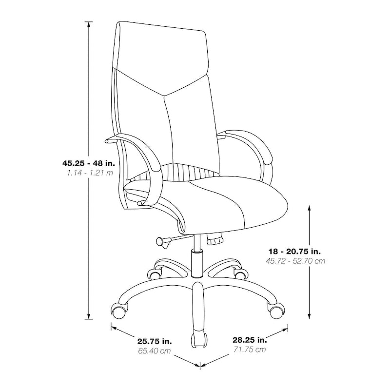 Fauteuil de bureau de direction grand dossier en cuir véritable noir avec soutien lombaire
