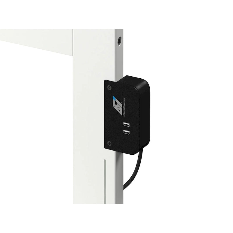 Cadre de lit Queen en bois massif blanc, style mission, pied de lit avec station de recharge, 800 lb