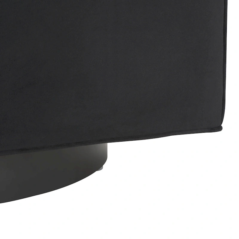 Fauteuil d'appoint pivotant en velours crème Piètement noir Silhouette incurvée contemporaine