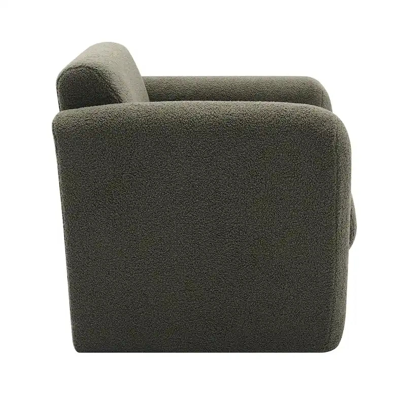 Fauteuil d'appoint en tissu peluche orange brûlé avec coussin en mousse à mémoire de forme de 8 pouces et cadre en bois