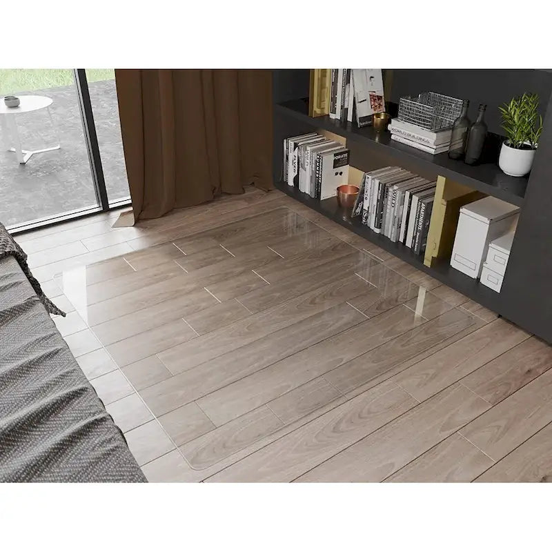 Tapis de chaise de bureau en verre trempé transparent Protection de sol pour planchers en bois dur