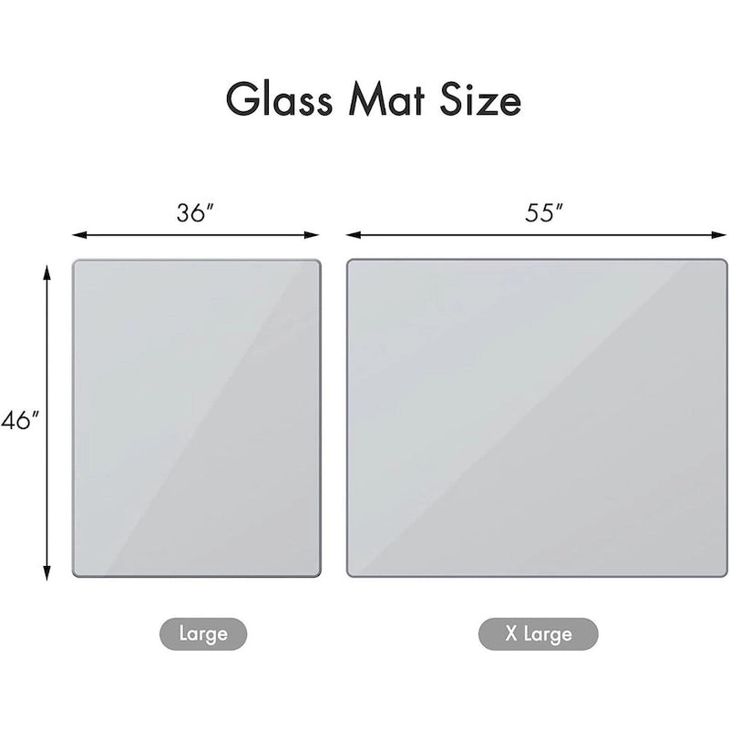 Tapis de chaise de bureau en verre trempé transparent Protection de sol pour planchers en bois dur