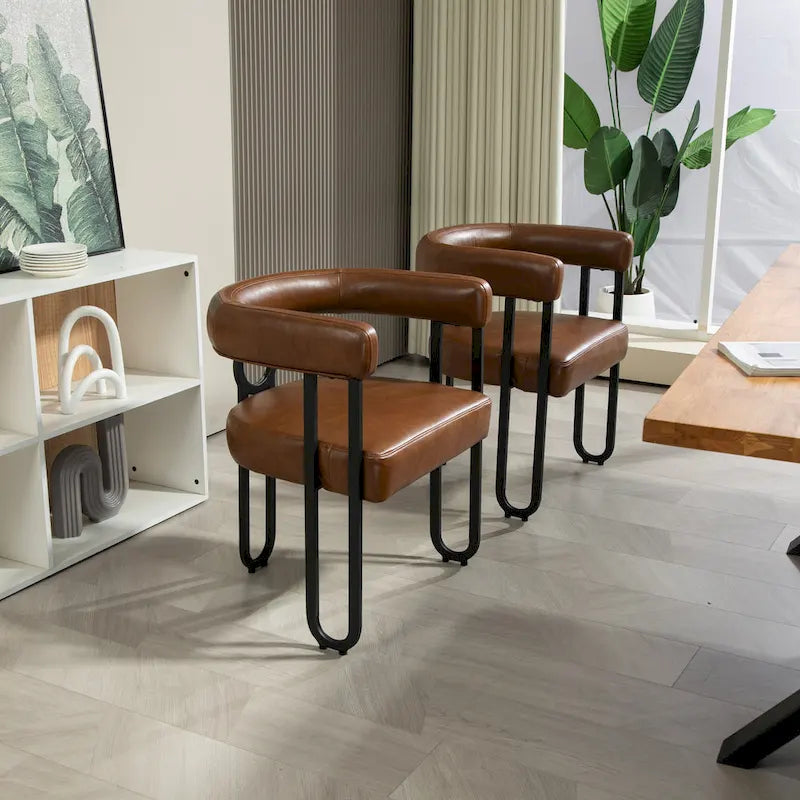 Chaise d'appoint de salle à manger en chenille grise rembourrée avec dossier rond et cadre en métal