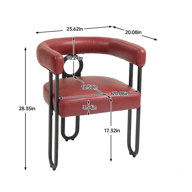 Chaise d'appoint de salle à manger en chenille grise rembourrée avec dossier rond et cadre en métal